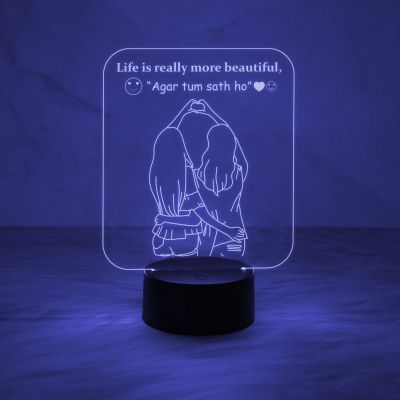 Acrylic Led Night Lamp with Automatic Color Changing Gift for Bestfriend